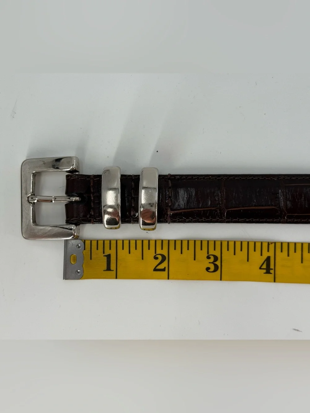 Vintage Stone Mountain Croc Embossed Dark Brown Leather‎ Belt L